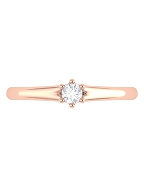 Argolla de oro rosa 14 k Joyerías Bizzarro diamante