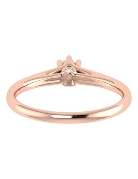 Argolla de oro rosa 14 k Joyerías Bizzarro diamante