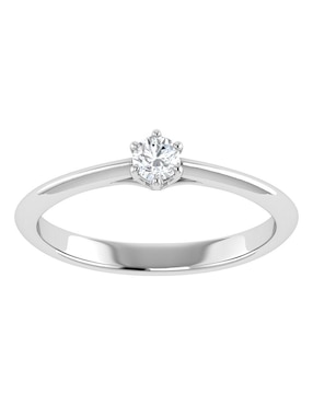 Argolla de oro blanco 14 k Joyerías Bizzarro diamante