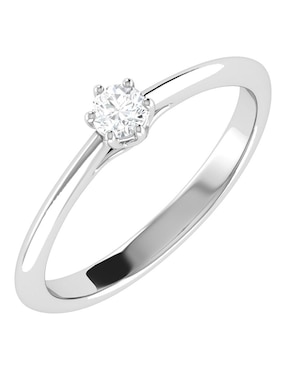Argolla de oro blanco 14 k Joyerías Bizzarro diamante