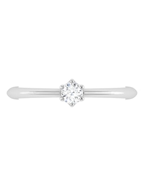 Argolla de oro blanco 14 k Joyerías Bizzarro diamante