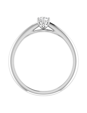 Argolla de oro blanco 14 k Joyerías Bizzarro diamante
