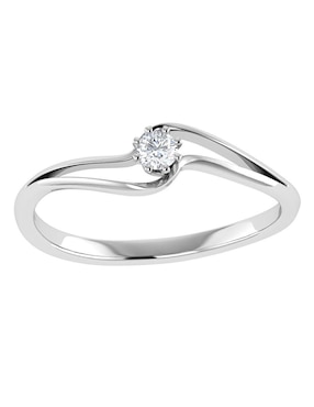 Argolla de oro blanco 14 k Joyerías Bizzarro diamante