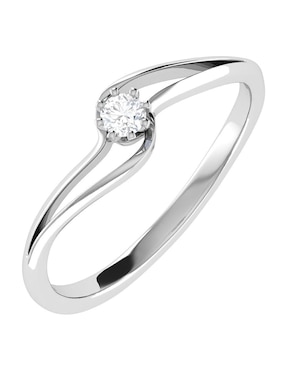 Argolla de oro blanco 14 k Joyerías Bizzarro diamante