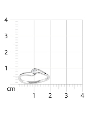 Argolla de oro blanco 14 k Joyerías Bizzarro diamante