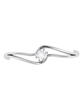 Argolla de oro blanco 14 k Joyerías Bizzarro diamante