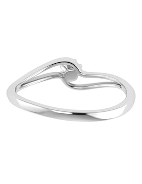 Argolla de oro blanco 14 k Joyerías Bizzarro diamante