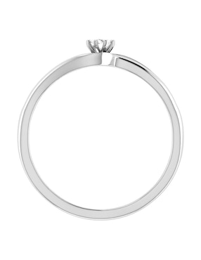 Argolla de oro blanco 14 k Joyerías Bizzarro diamante
