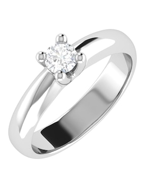 Argolla de oro blanco 14 k Joyerías Bizzarro diamante