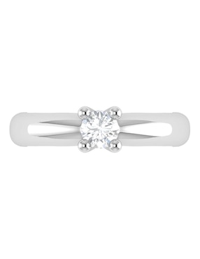 Argolla de oro blanco 14 k Joyerías Bizzarro diamante