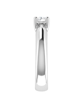 Argolla de oro blanco 14 k Joyerías Bizzarro diamante
