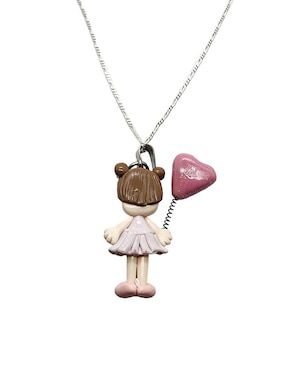 Collar con dije de niña Limerence By Claudia Herrera Globos de plata P 925