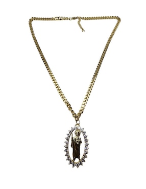 Collar san judas tadeo ovalado Limerence By Claudia Herrera de oro laminado 14 K