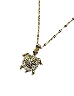 Collar con dije de tortuga Limerence By Claudia Herrera Reptil de oro laminado 14 K