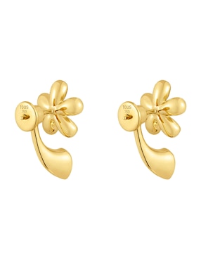 Aretes de flor Tous Daisy de plata P 925 con acabado baño de oro amatista