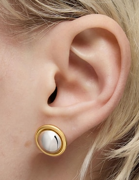 Aretes de círculo Tous de plata P 925 con acabado baño de oro