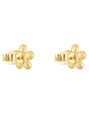 Aretes de flor Tous Daisy de oro con acabado brillante perla de agua