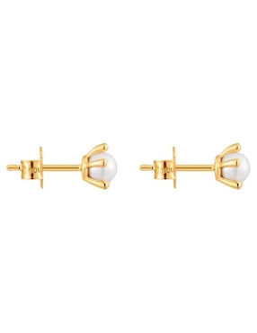 Aretes de flor Tous Garden de oro con acabado brillante perla de agua