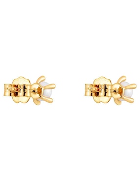 Aretes de flor Tous Garden de oro con acabado brillante perla de agua