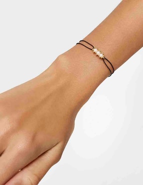 Pulsera Tous de oro amarillo con perla de agua 18 k Daisy con acabado brillante