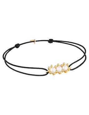 Pulsera Tous de oro amarillo con perla de agua 18 k Daisy con acabado brillante