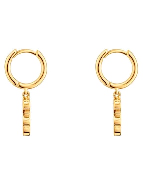 Aretes de aro de oso Tous de plata P 925 con acabado baño de oro