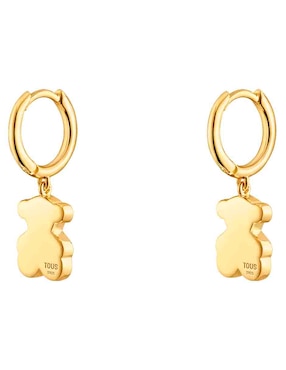 Aretes de aro de oso Tous de plata P 925 con acabado baño de oro