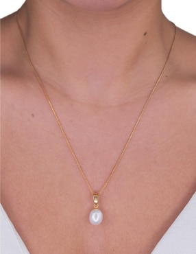 Collar con dije ovalado Teresa Díaz Joyería Mexicana de plata P 925