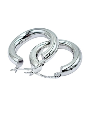 Aretes de aro circulares Aretize de plata P 925 con acabado brillante