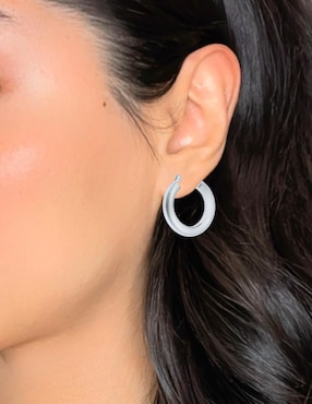 Aretes de aro circulares Aretize de plata P 925 con acabado brillante