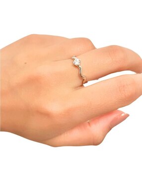 Anillo con gema ondulado Aretize P 925 de plata zirconia brillante