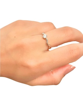 Anillo con gema ondulado Aretize P 925 de plata zirconia brillante