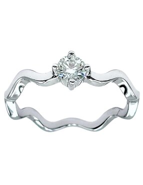 Anillo con gema ondulado Aretize P 925 de plata zirconia brillante