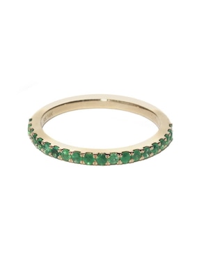 Anillo Lucie 14 k de oro esmeralda pavé