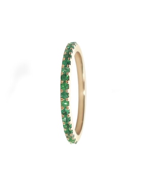 Anillo Lucie 14 k de oro esmeralda pavé
