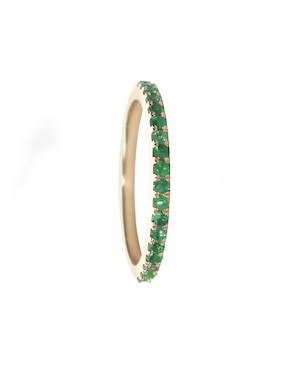 Anillo Lucie 14 k de oro esmeralda pavé