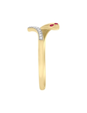 Anillo de serpiente Fascinare 14 k de oro rubí y diamante brillante