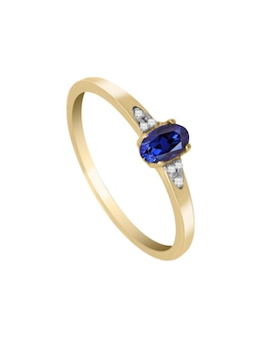 Anillo Fascinare Jana 14 k de oro zafiro y diamante brillante