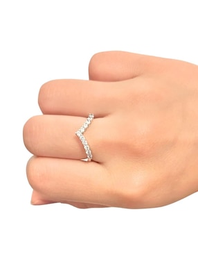 Anillo con gema triangular Aretize P 925 de plata zirconia cúbica pavé