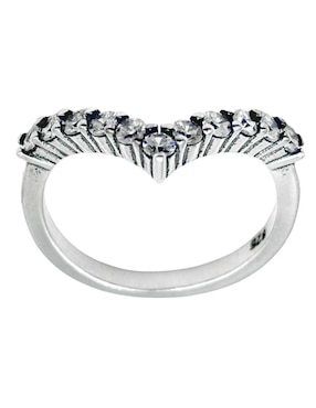 Anillo con gema triangular Aretize P 925 de plata zirconia cúbica pavé
