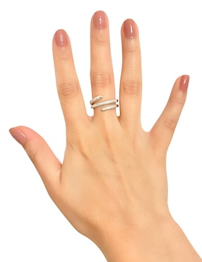 Anillo con gema semicircular Aretize Espiral P 925 de plata circonita pavé