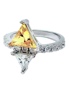 Anillo con gema de rombo aretize brillo de plata zirconia pavé