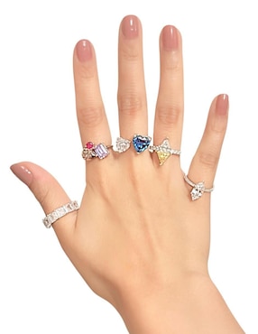 Anillo con gema de rombo aretize brillo de plata zirconia pavé