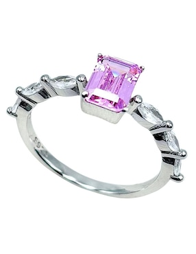 Anillo con gema rectangular Aretize P925 de plata zirconia cùbica pavé