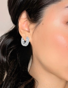 Arracadas Aretize de plata P 925 con acabado brillante zirconia