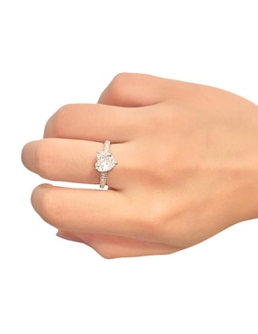 Anillo con gema de corazón Aretize P925 de plata zirconia cúbica pavé