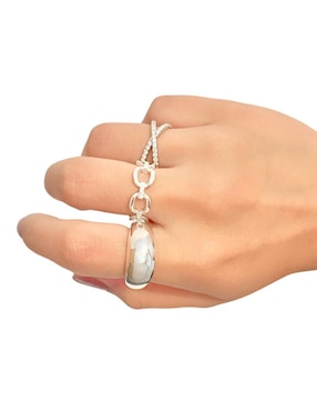 Anillo con gema de cruz Aretize P 925 de plata circonita pavé