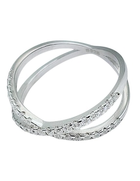 Anillo con gema de cruz Aretize P 925 de plata circonita pavé