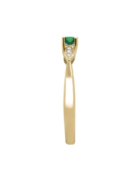 Anillo Fascinare Javiera 14 k de oro esmeralda y diamante brillante
