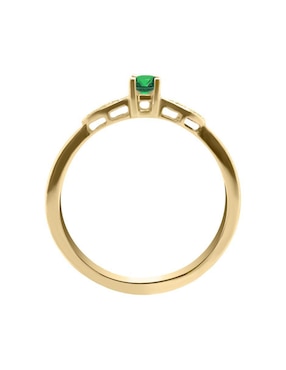 Anillo Fascinare Javiera 14 k de oro esmeralda y diamante brillante